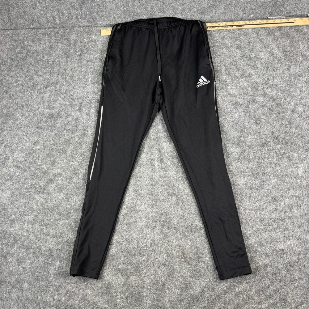 Adidas Track Pants Mens Size S Black Primegreen Slim Fit Soccer Training Zipper